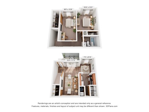 Floor plan for 2 beds, 1 bath, 900 sqft
